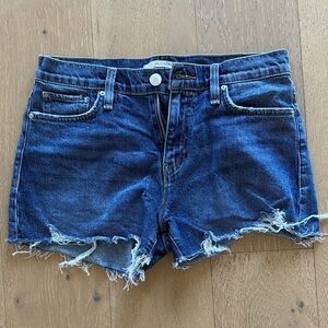 Hudson Jeans Dark Blue Distressed Denim Cutoff Shorts